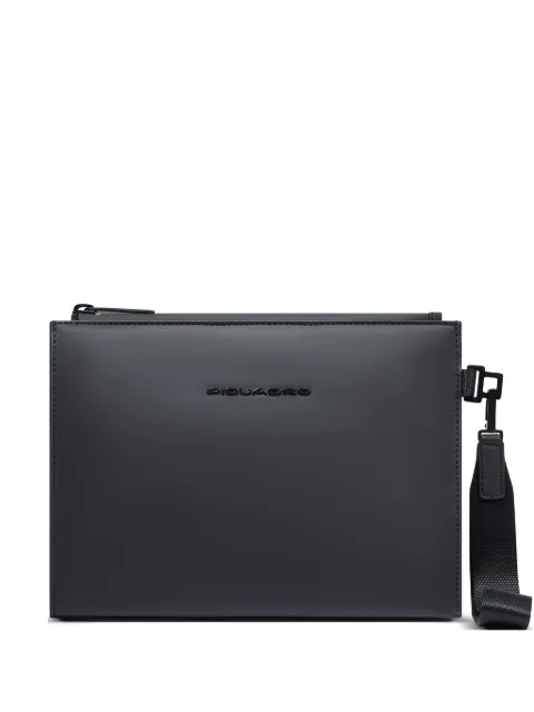 PIQUADRO water-resistant rubberized clutch bag