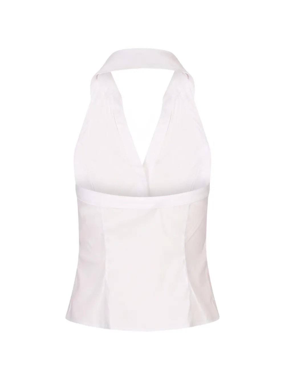 alice + olivia Freya halterneck button-down top Wit