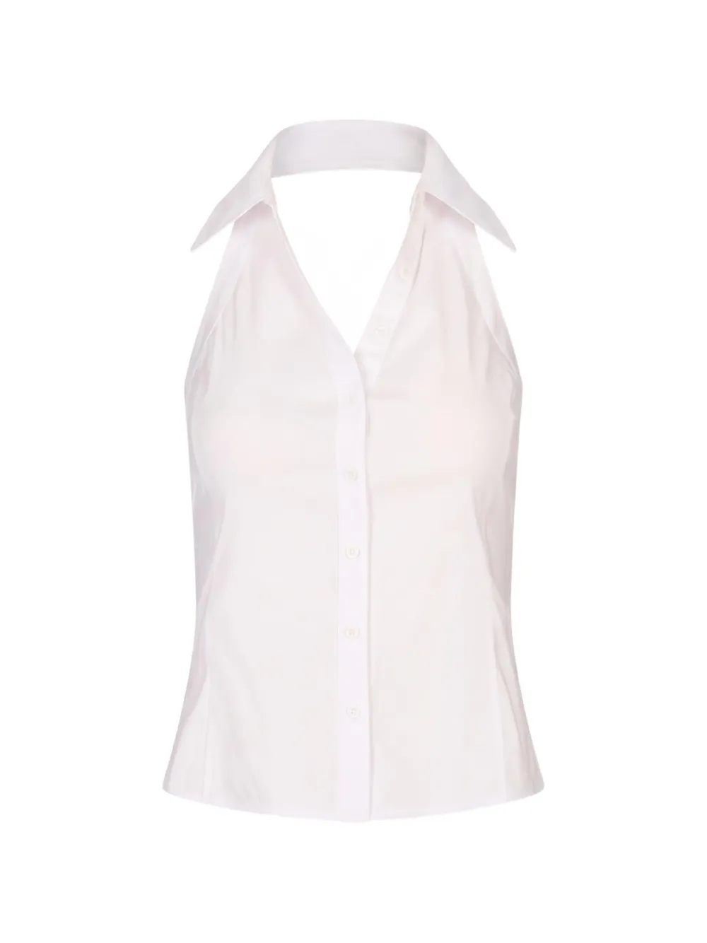 alice + olivia Freya halterneck button-down top - Bianco