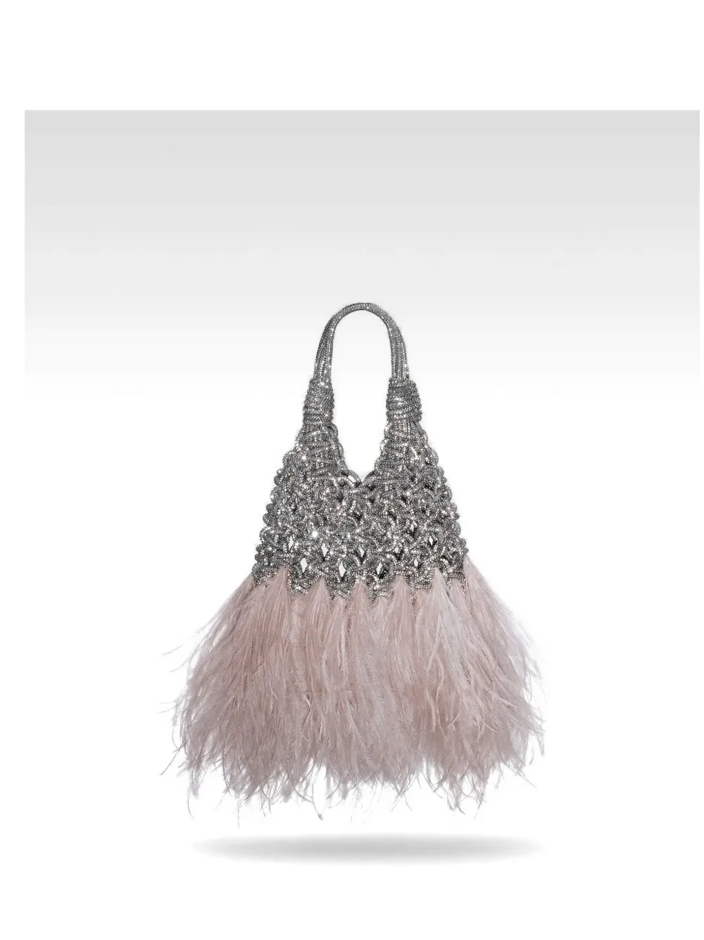 Hibourama mini Vannifique Plumes crystal-embellished tote bag - Argento