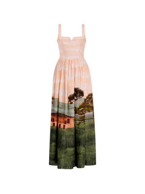 Agua By Agua Bendita Jaspe scenic-print maxi dress