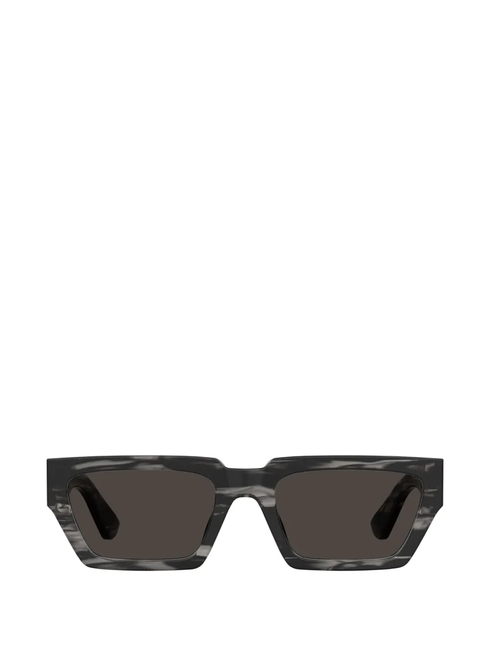 Moschino logo-plaque rectangle-frame sunglasses - Grigio