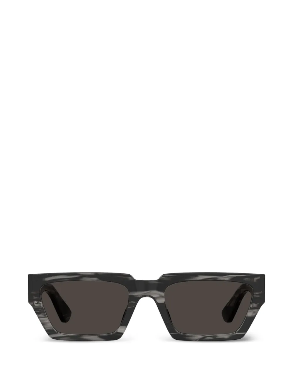 Moschino logo-plaque rectangle-frame sunglasses - Grigio