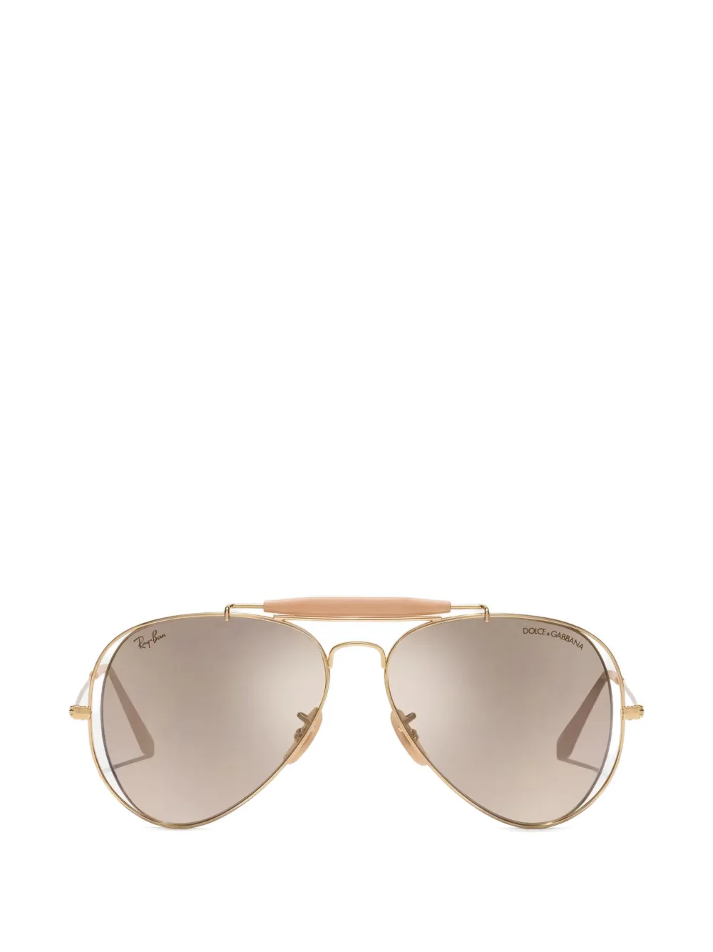 Dolce & Gabbana Eyewear x ray-ban double-frame pilot sunglasses - Oro