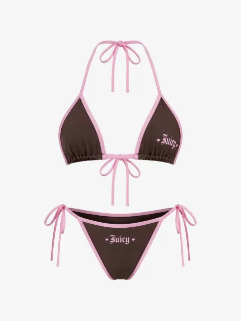 Juicy Couture logo-print triangle bikini