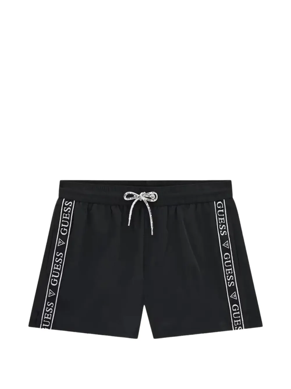 GUESS USA logo-tape drawstring swim shorts - Schwarz