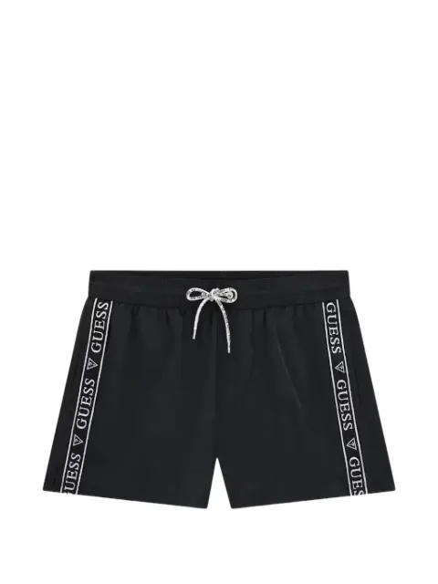 GUESS USA logo-tape drawstring swim shorts