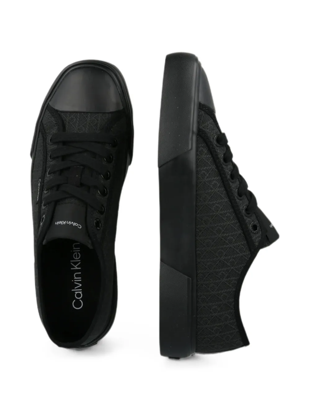 Calvin Klein Luna logo-print low-top sneakers Zwart