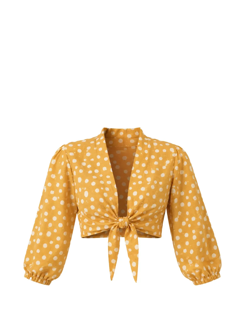 Adriana Degreas polka-dot tie-fastening blouse - Giallo
