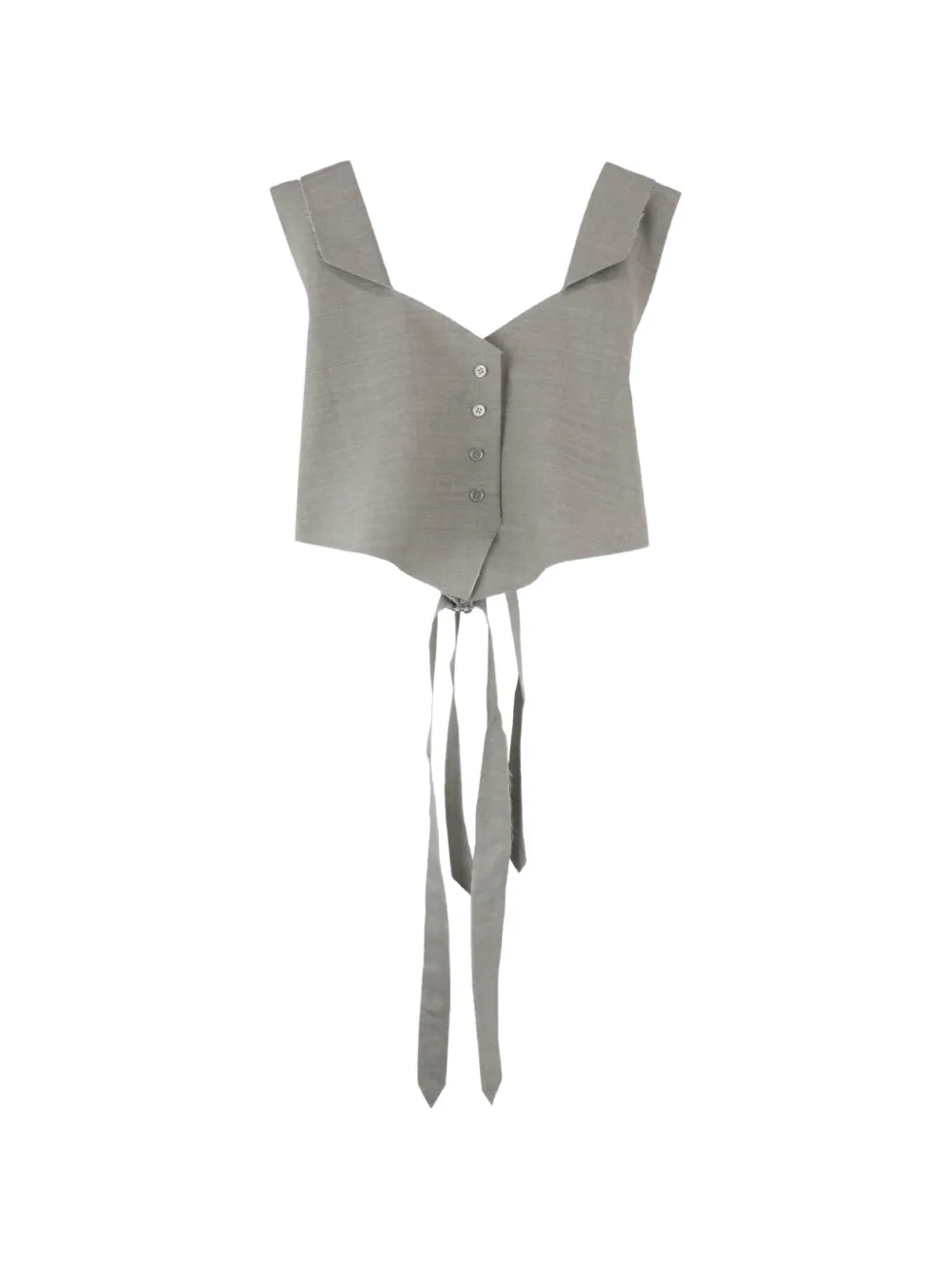 Sonia Carrasco Halterneck Raw-cut Waistcoat In Gray