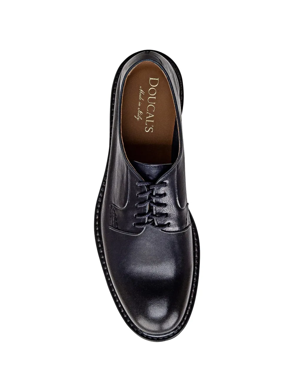 Doucal's lace-up leather derby shoes Blauw