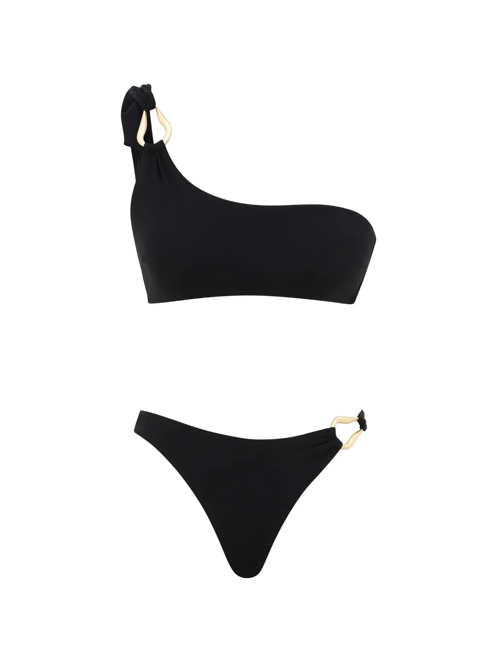 ZIMMERMANN Roselight Trim one-shoulder bikini - Nero
