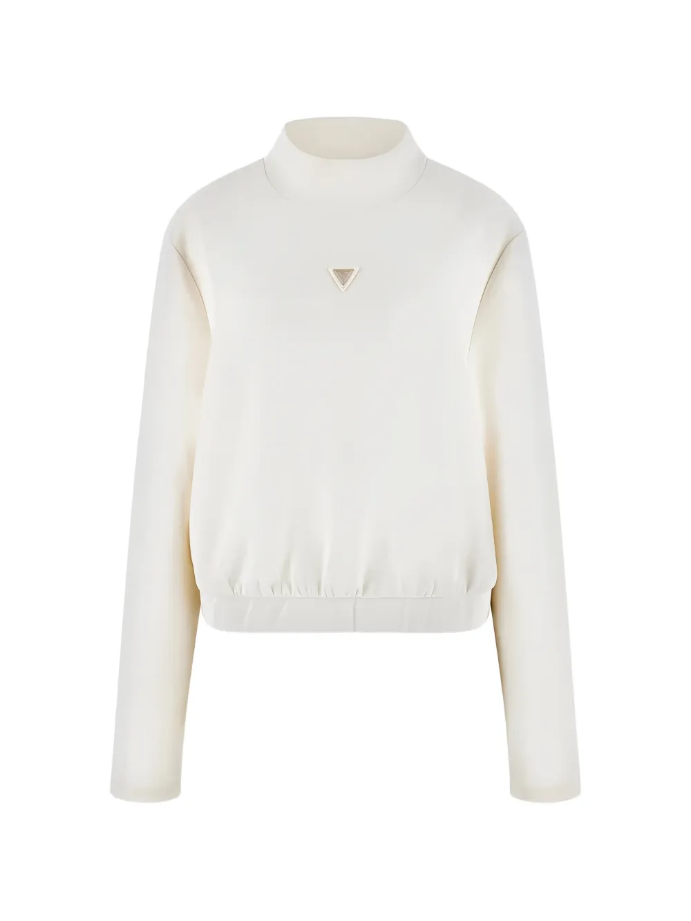 GUESS USA logo-appliqué mock-neck sweatshirt - Bianco