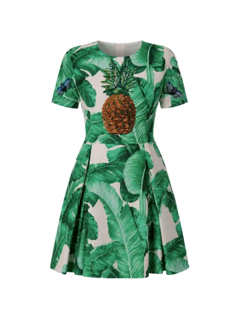 Dolce & Gabbana banana leaf-print pineapple-motif mini dress