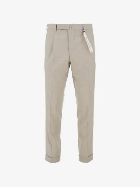 Santaniello textured turn-up trousers