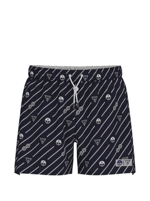 GUESS USA x North Sails rope-motif logo-print swim shorts