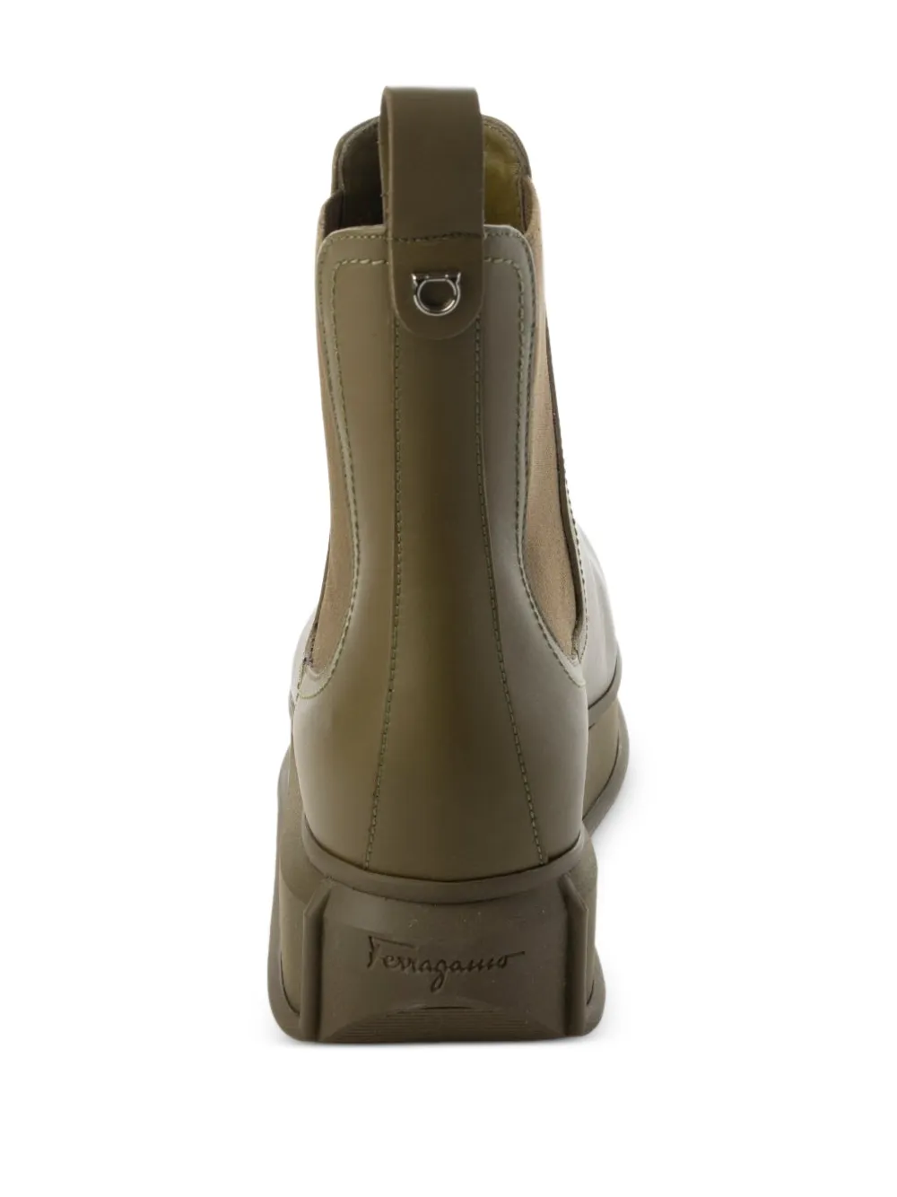 Ferragamo elasticated-panel pull-tab boots Groen