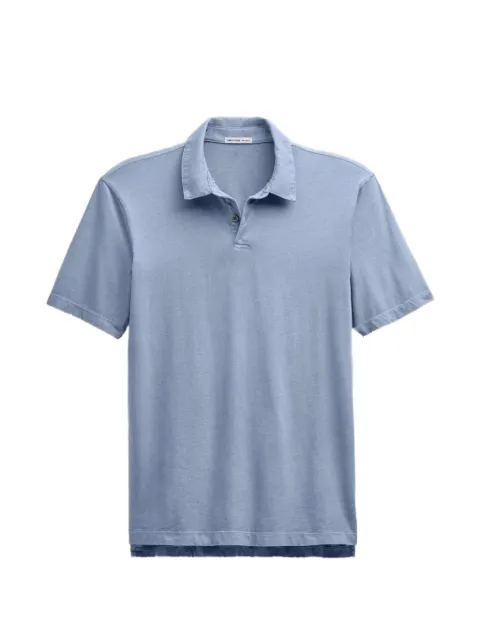 James Perse suede-effect jersey polo shirt