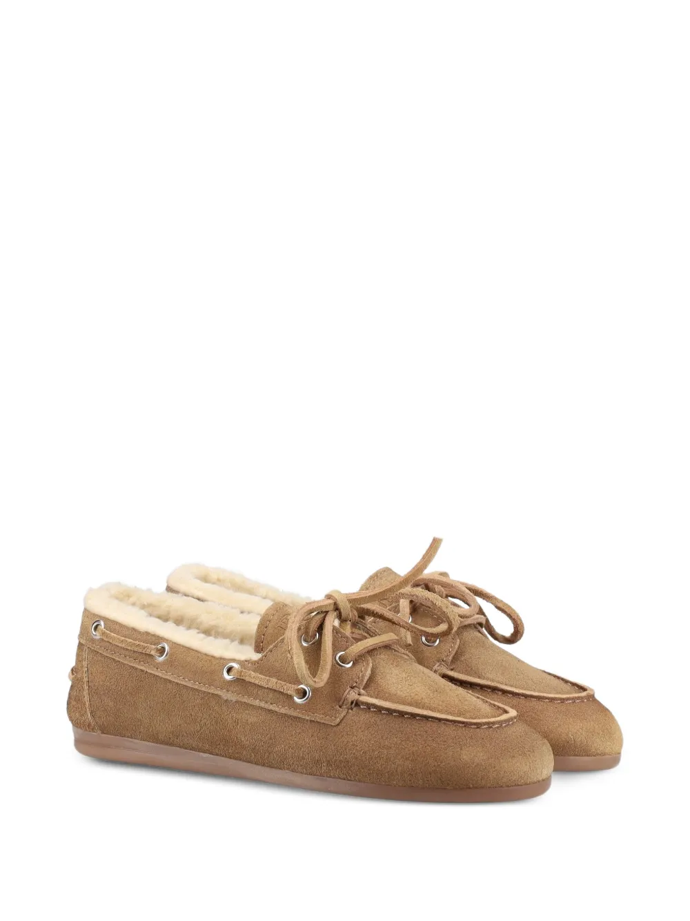 Posa shearling-lined boat shoes - Toni neutri