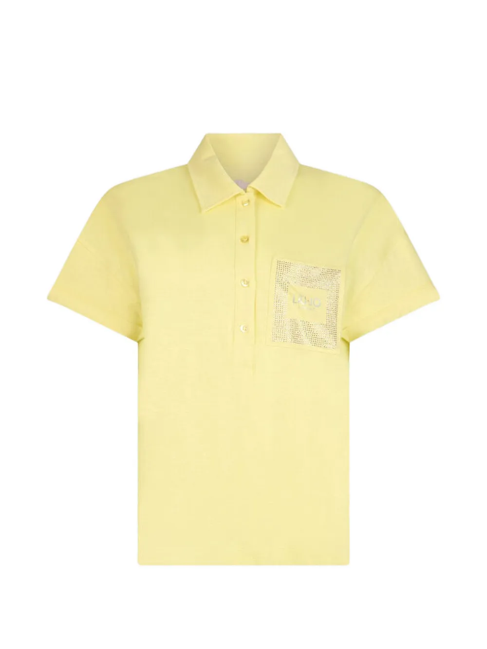 LIU JO embellished-pocket polo shirt - Gelb