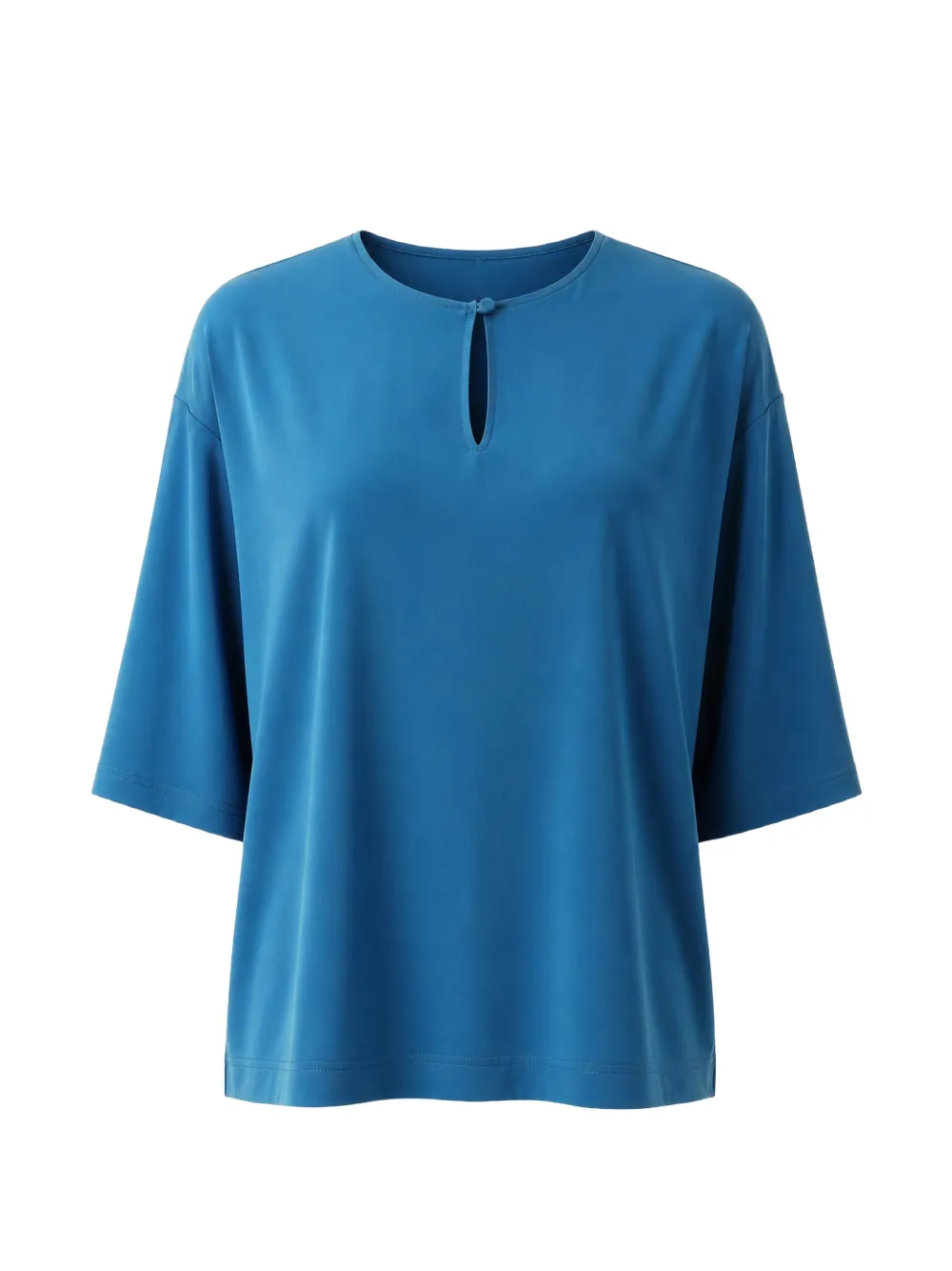 Max Mara keyhole-detail short-sleeve blouse - Blu