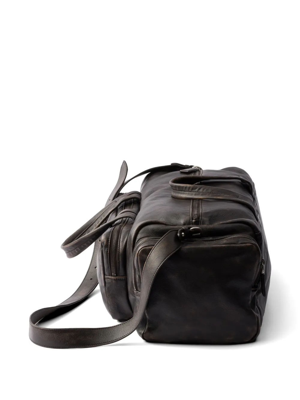 Prada Nappa leren duffeltas Bruin