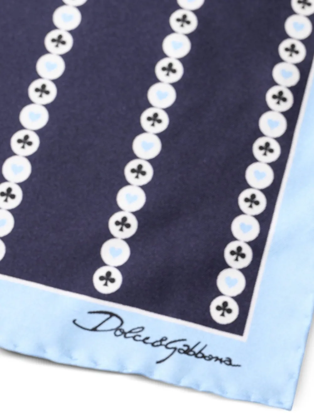 Dolce & Gabbana Zijden pochet met hartprint Blauw