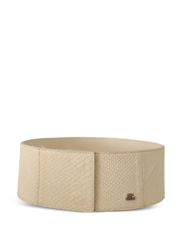 Gianfranco Ferré Logo-detail Wide Belt in Neutrals