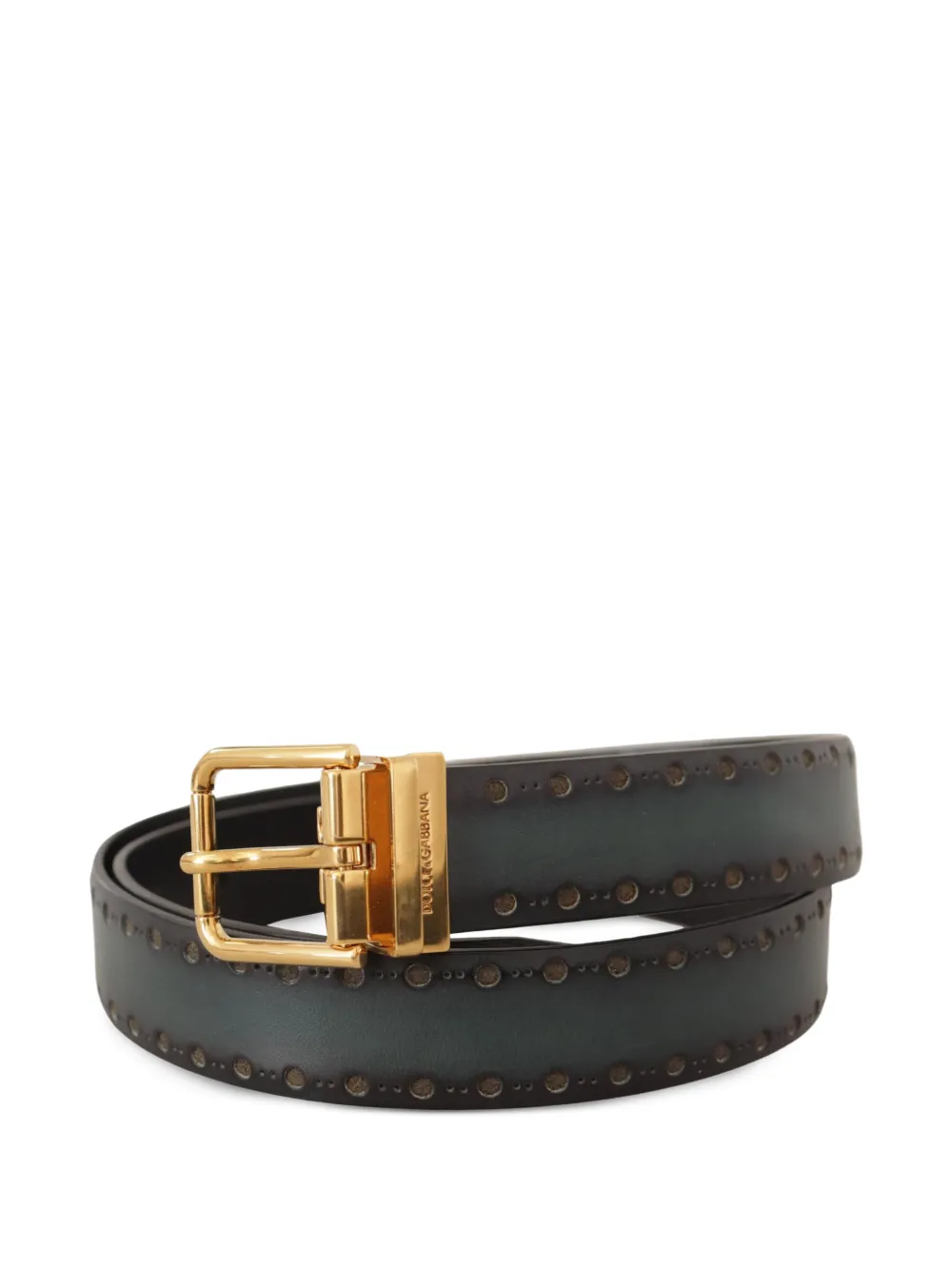 Dolce & Gabbana Leren riem Groen