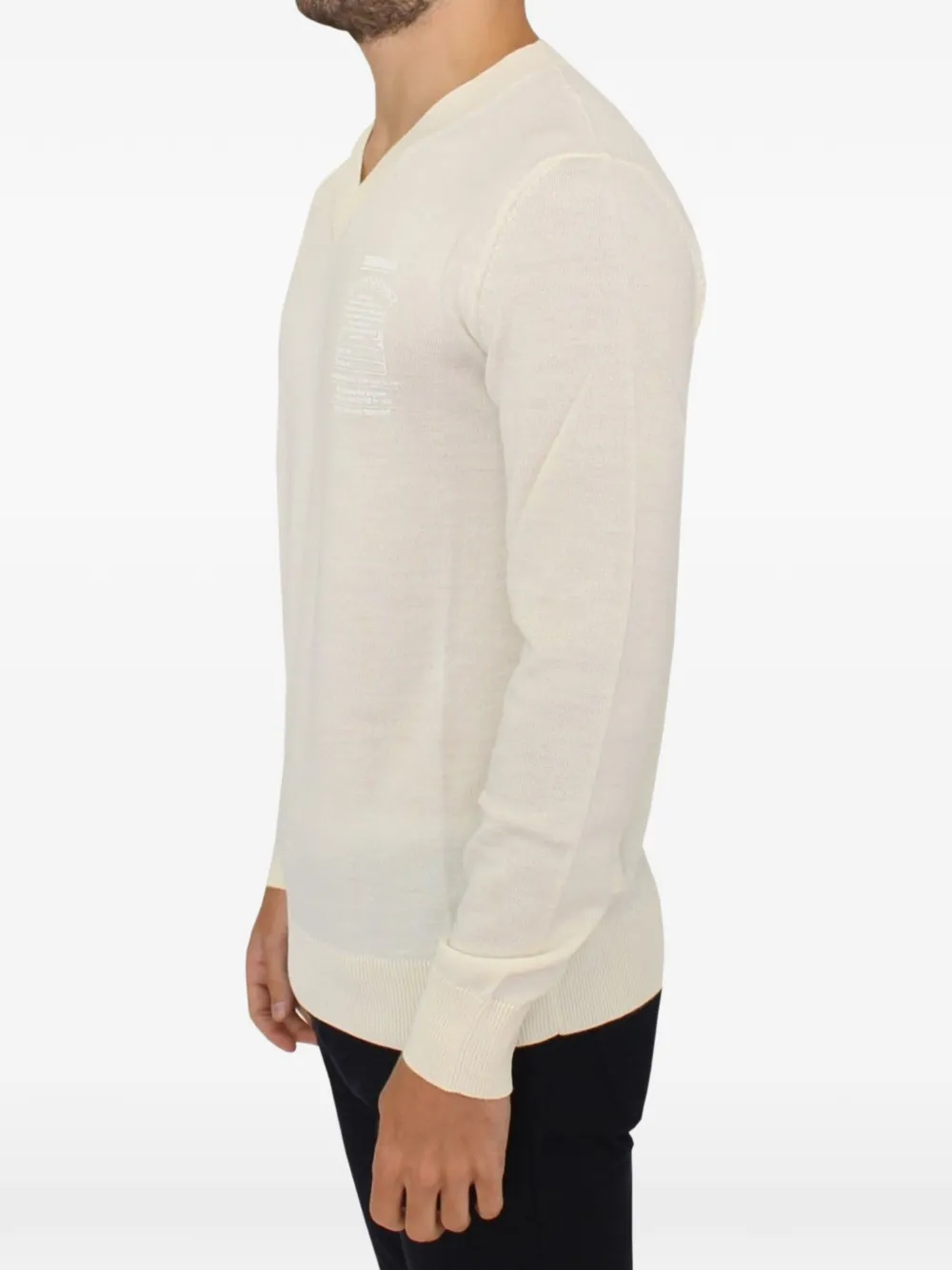 Ermanno Scervino Trui met geborduurd logo en V-hals Beige