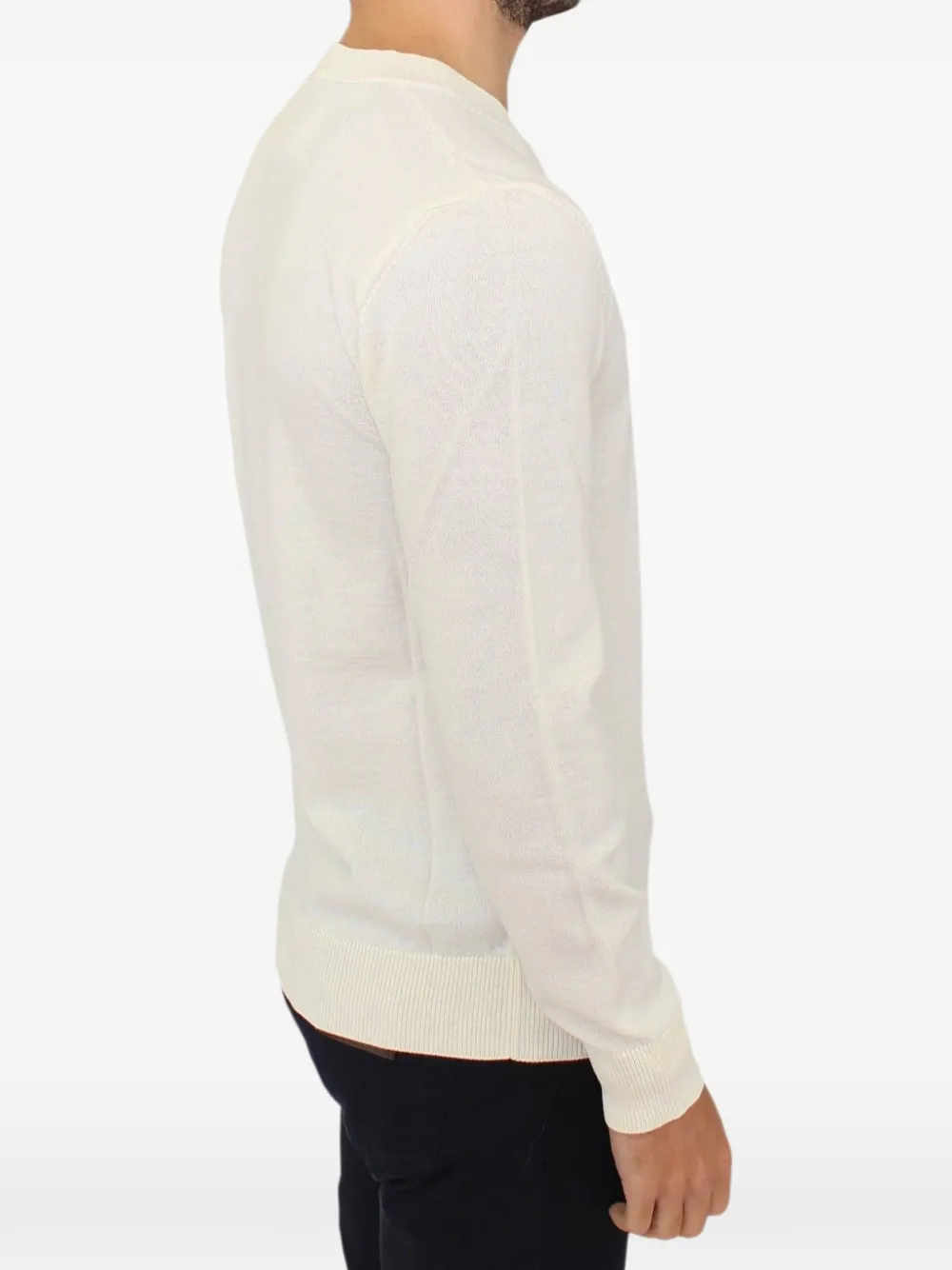Ermanno Scervino Trui met geborduurd logo en V-hals Beige