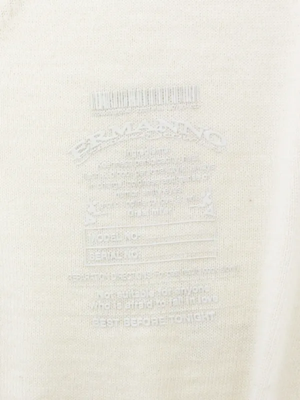 Ermanno Scervino logo-embroidered V-neck Sweater | Neutrals | FARFETCH