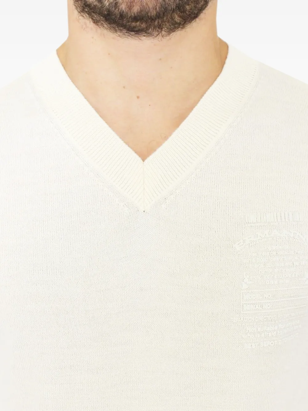 Ermanno Scervino Trui met geborduurd logo en V-hals Beige