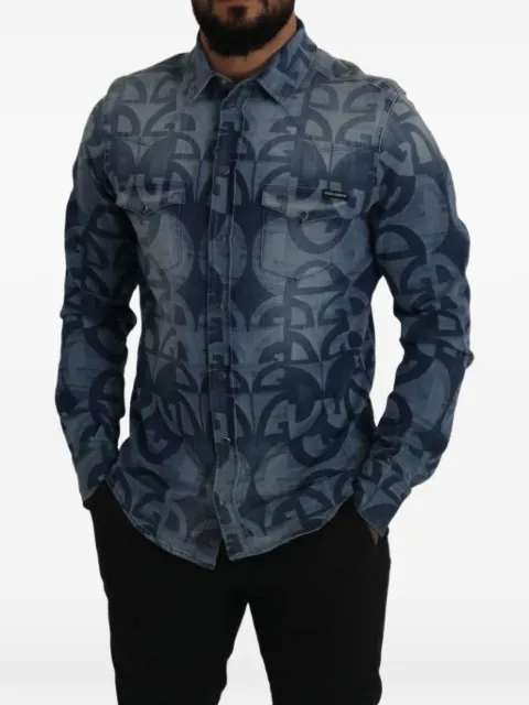 Dolce & Gabbana camisa de mezclilla con logo DG estampado