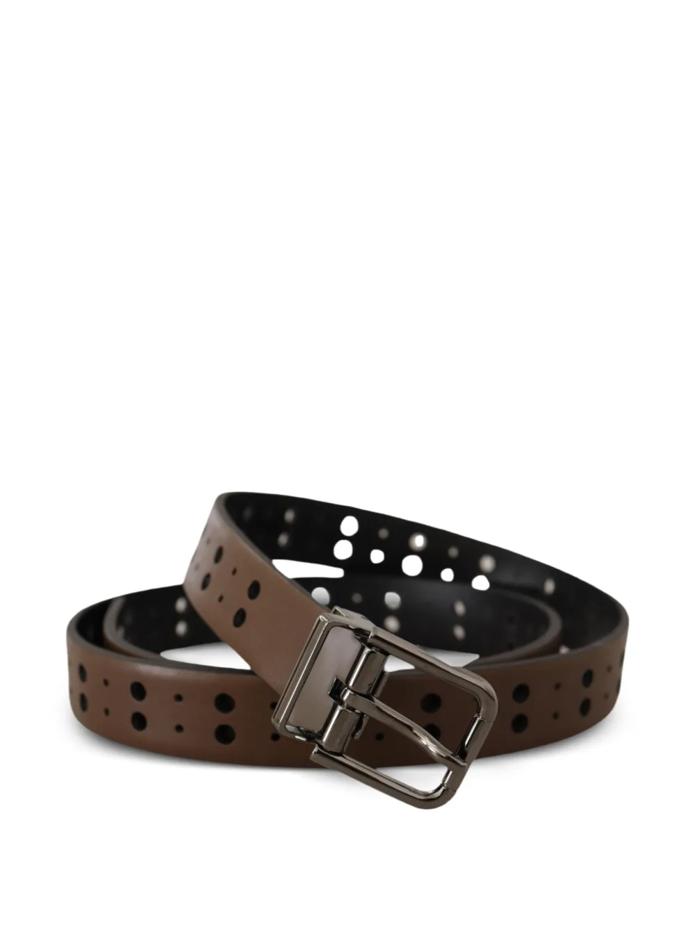 Dolce & Gabbana Geperforeerde leren riem Bruin