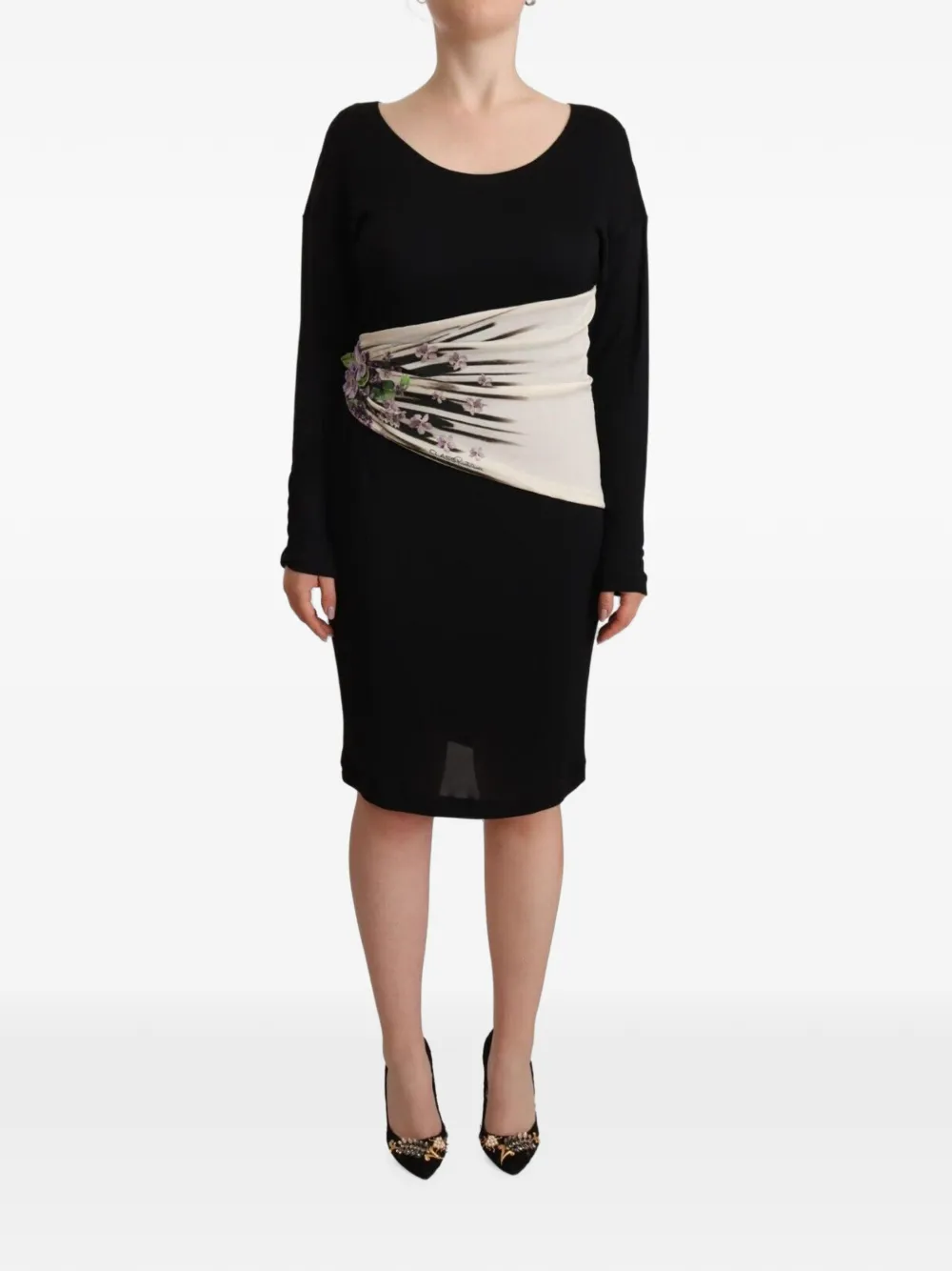 Roberto Cavalli floral-print long-sleeve mini dress · 48