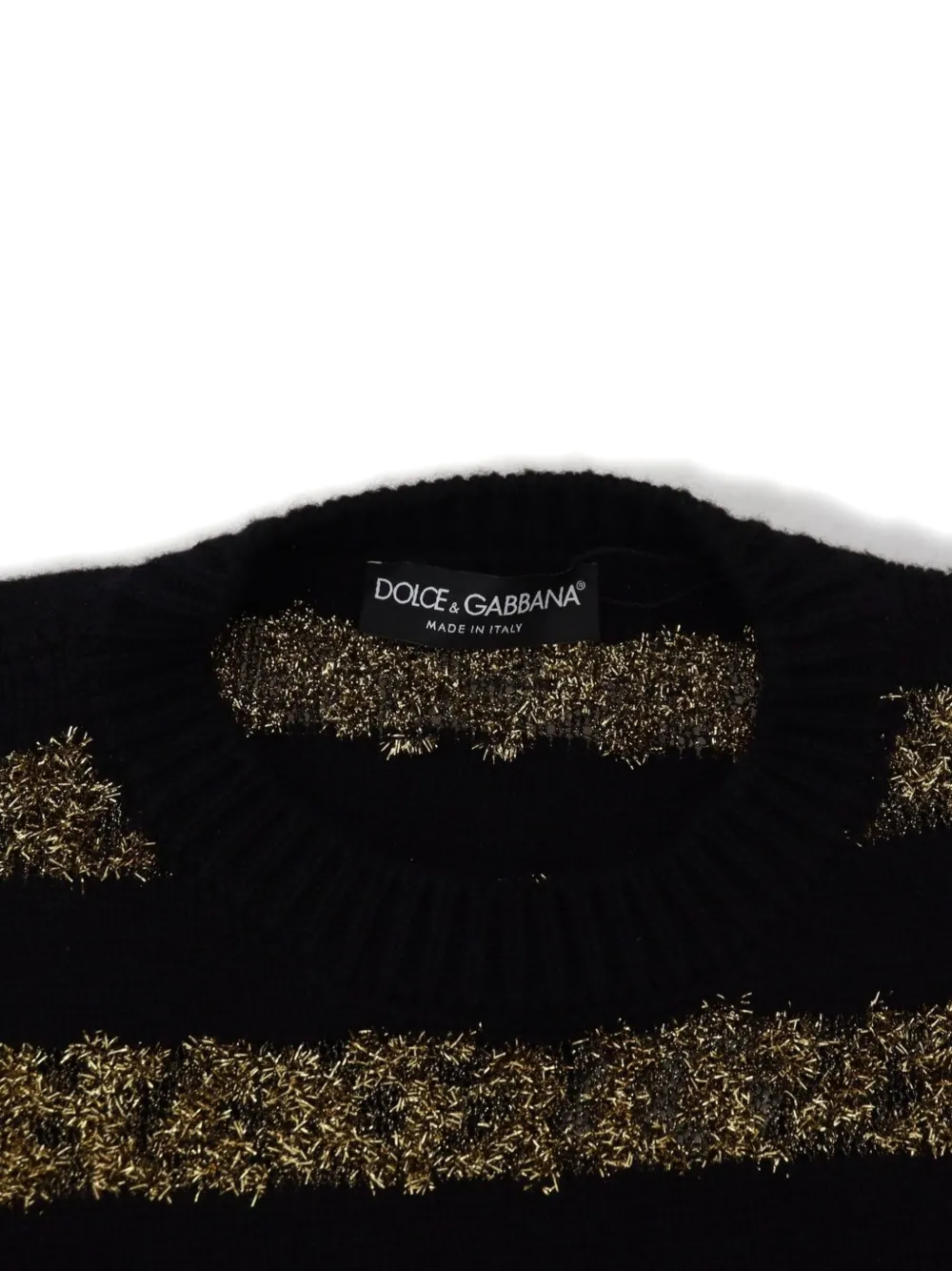 Dolce & Gabbana D&G gestreepte trui verfraaid met kristallen Zwart