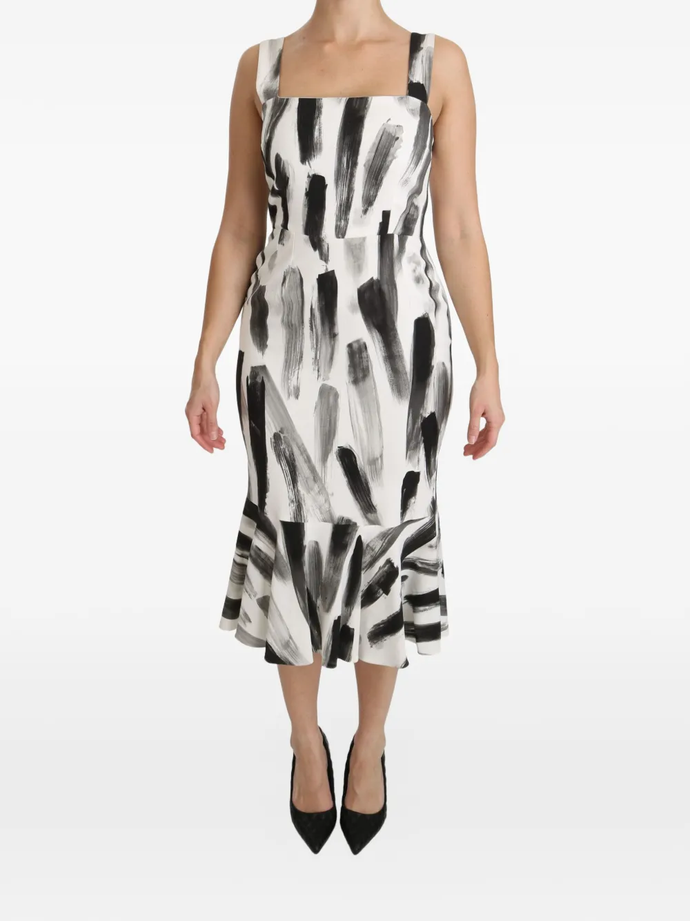 Dolce & Gabbana Abito midi Sheath con ruches - Bianco