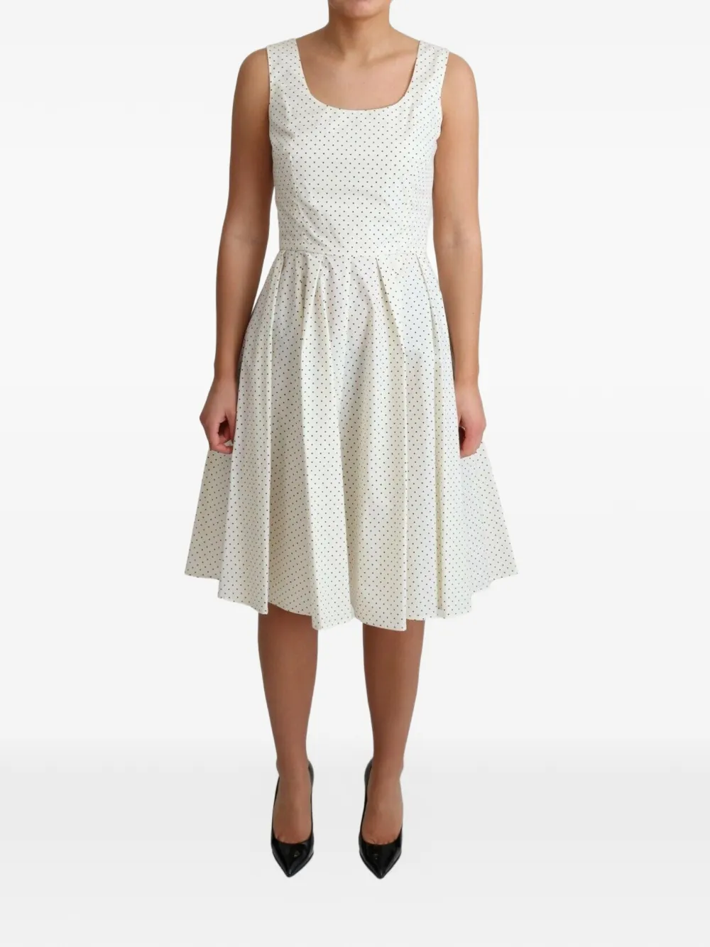 Dolce & Gabbana Abito corto svasato a pois - Bianco