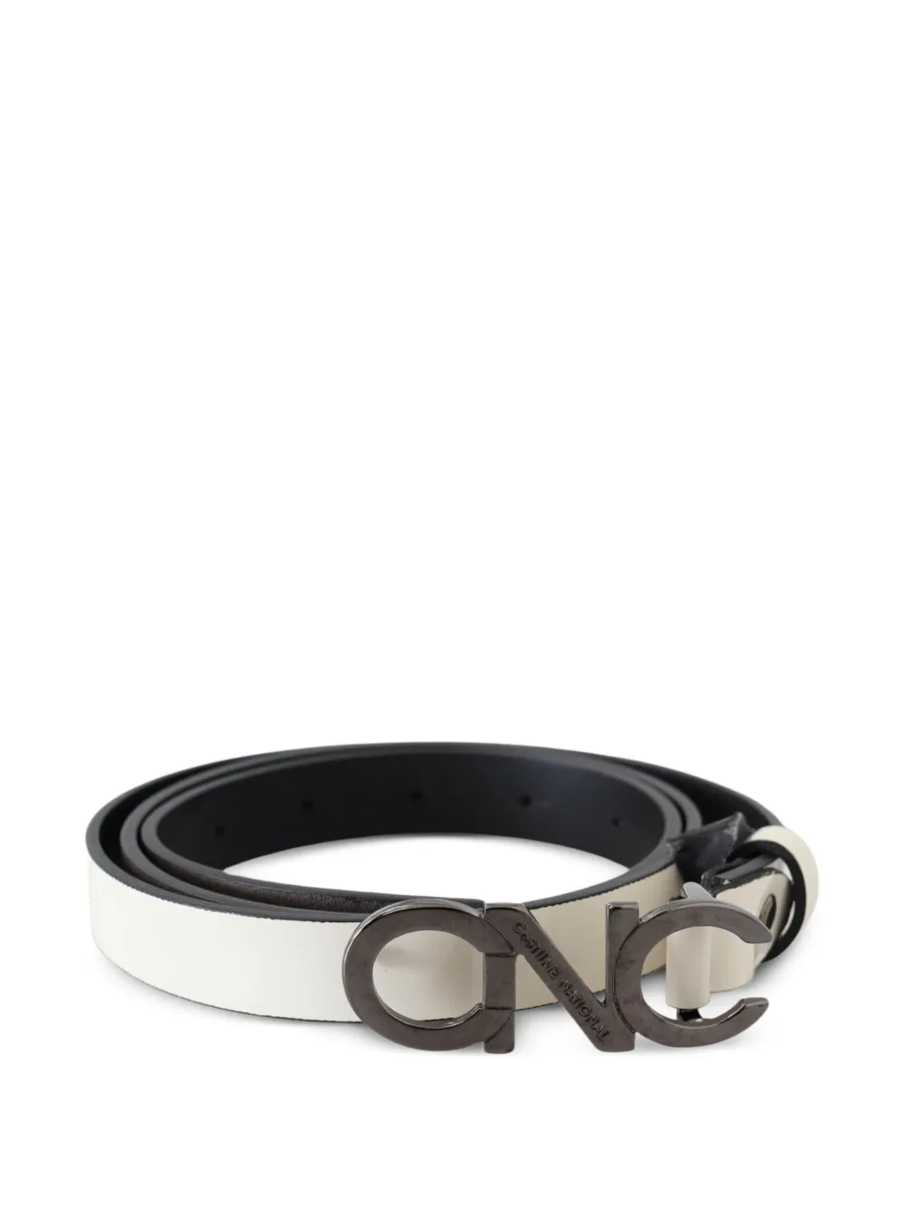 Costume National Leren riem met logogesp Wit