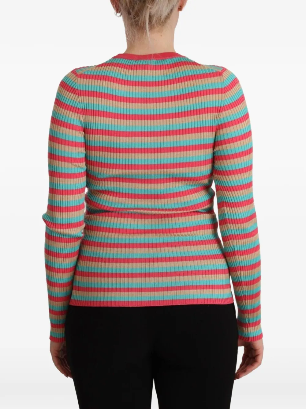 Dolce & Gabbana Ribgebreide gestreepte trui Roze