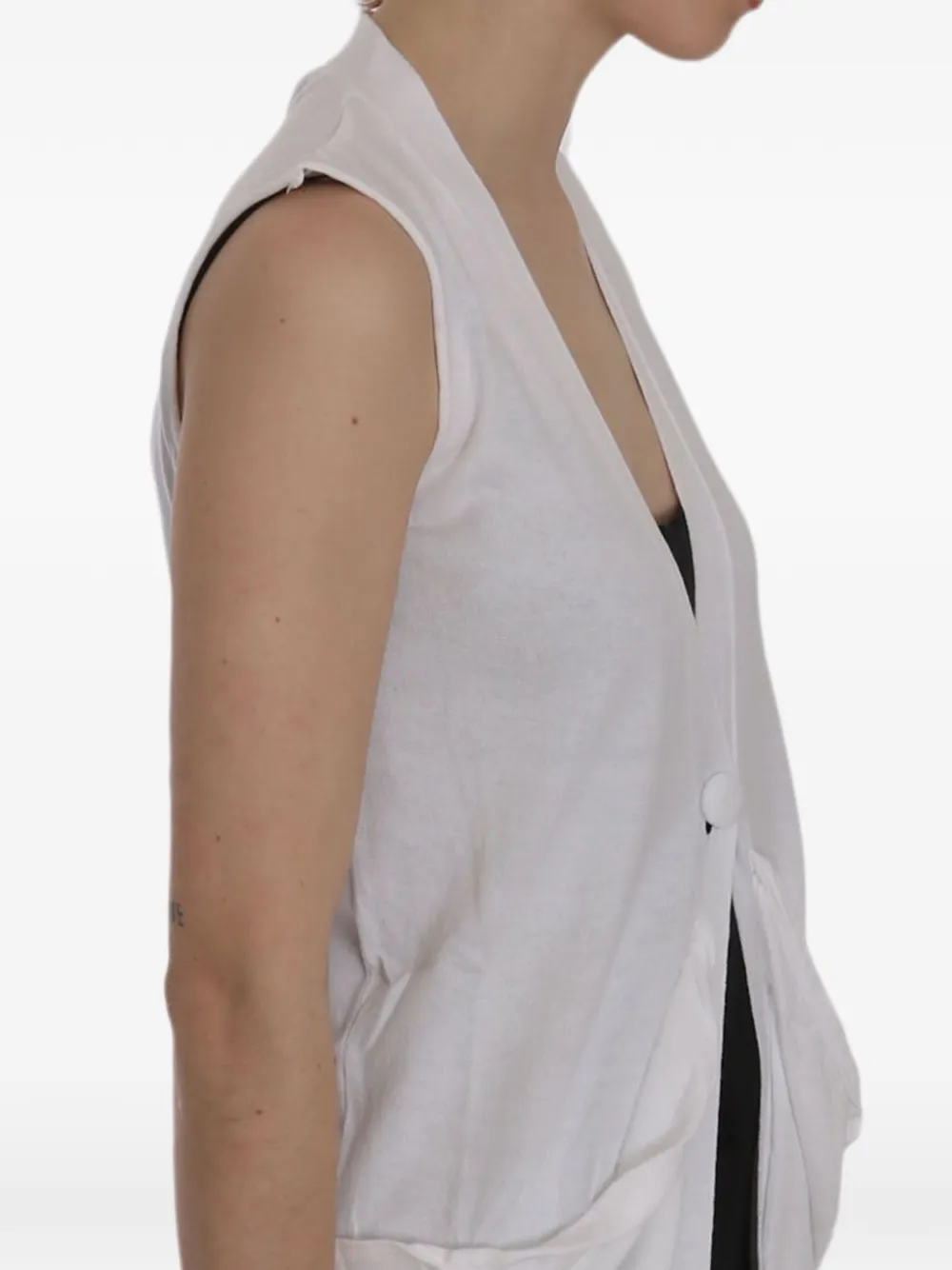 Pink Memories Mouwloze bodywarmer met V-hals Wit