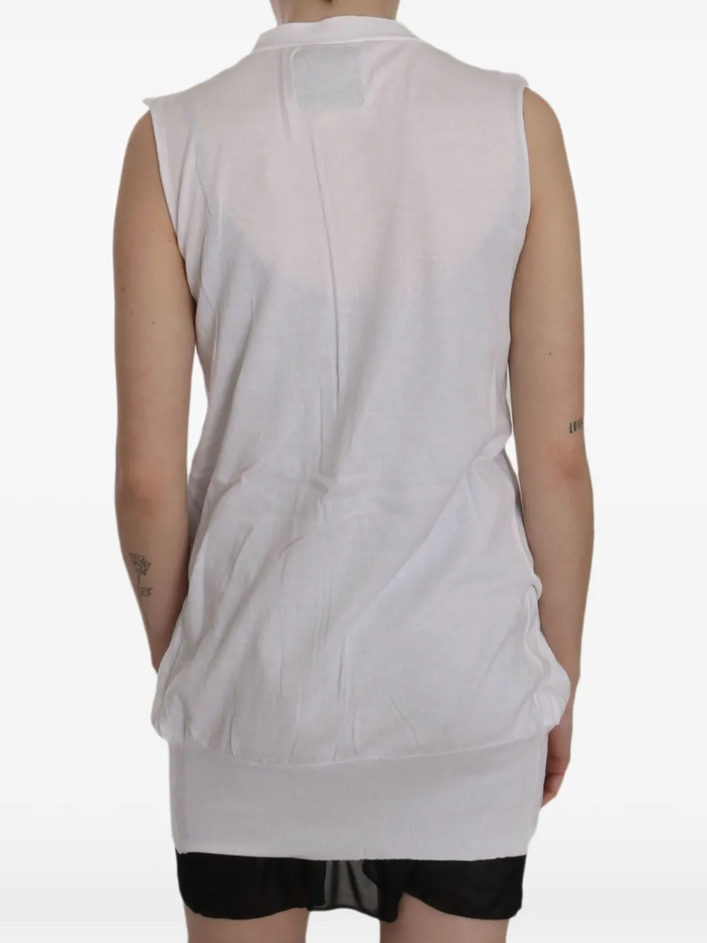Pink Memories Mouwloze bodywarmer met V-hals Wit