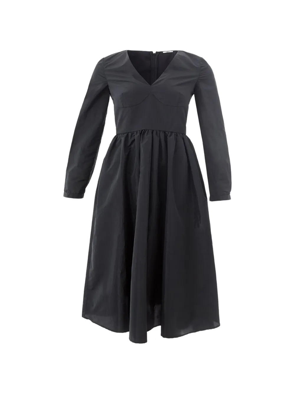 Lardini Abito midi svasato con scollo a V - Nero