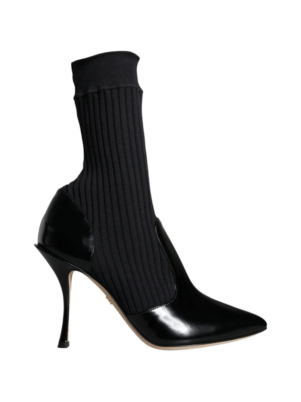 Dolce & Gabbana Gerippte Stiefeletten aus Lackleder - Schwarz
