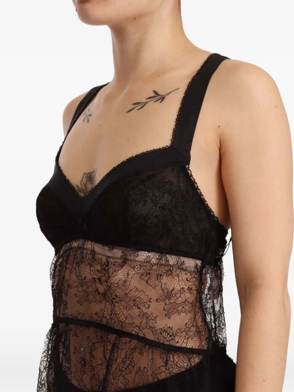 Dolce & Gabbana Mouwloze top met kant Zwart