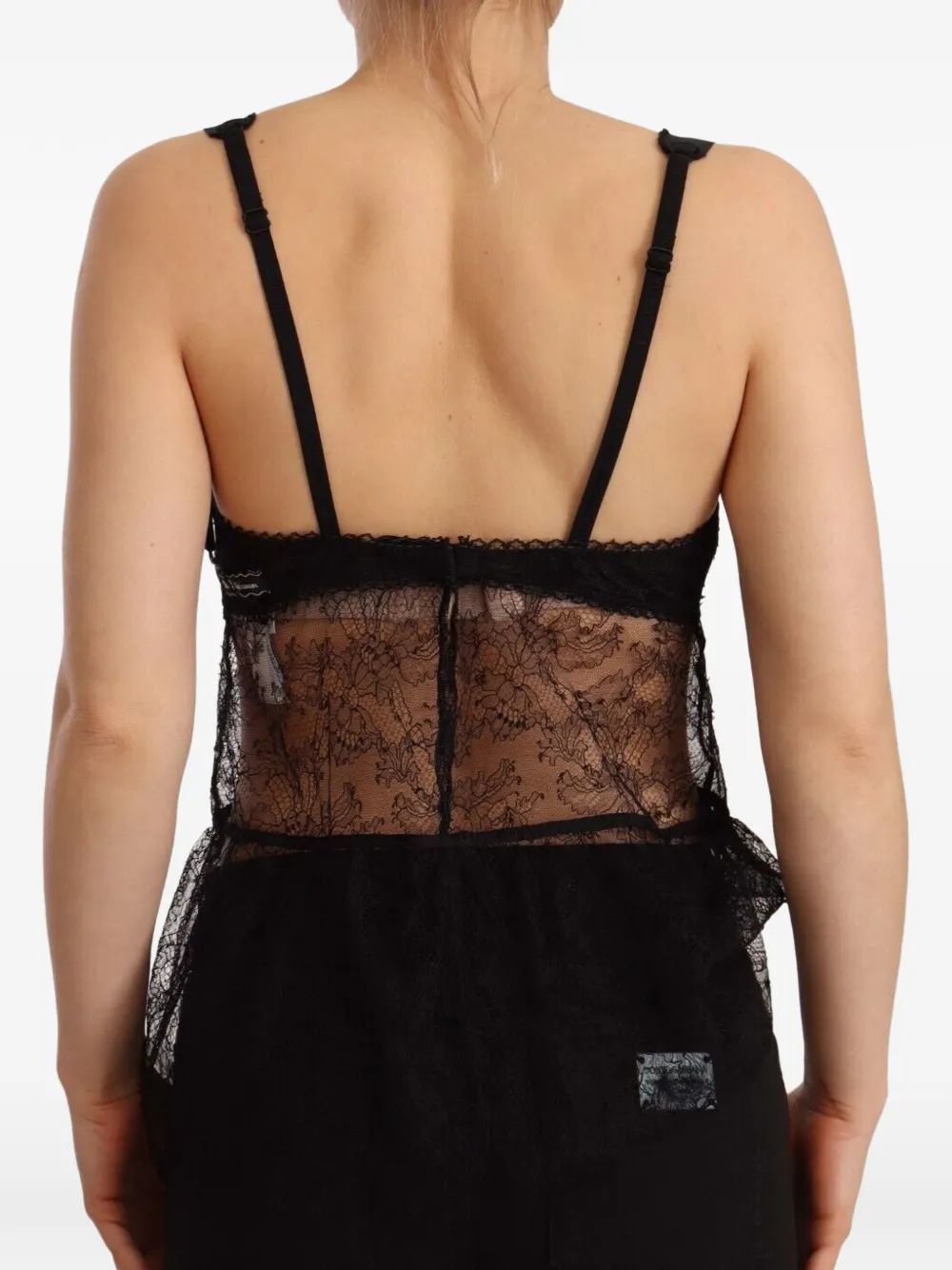 Dolce & Gabbana Mouwloze top met kant Zwart