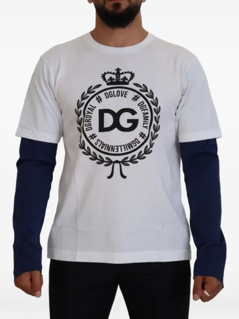 Dolce & Gabbana logo-print layered-sleeve sweater