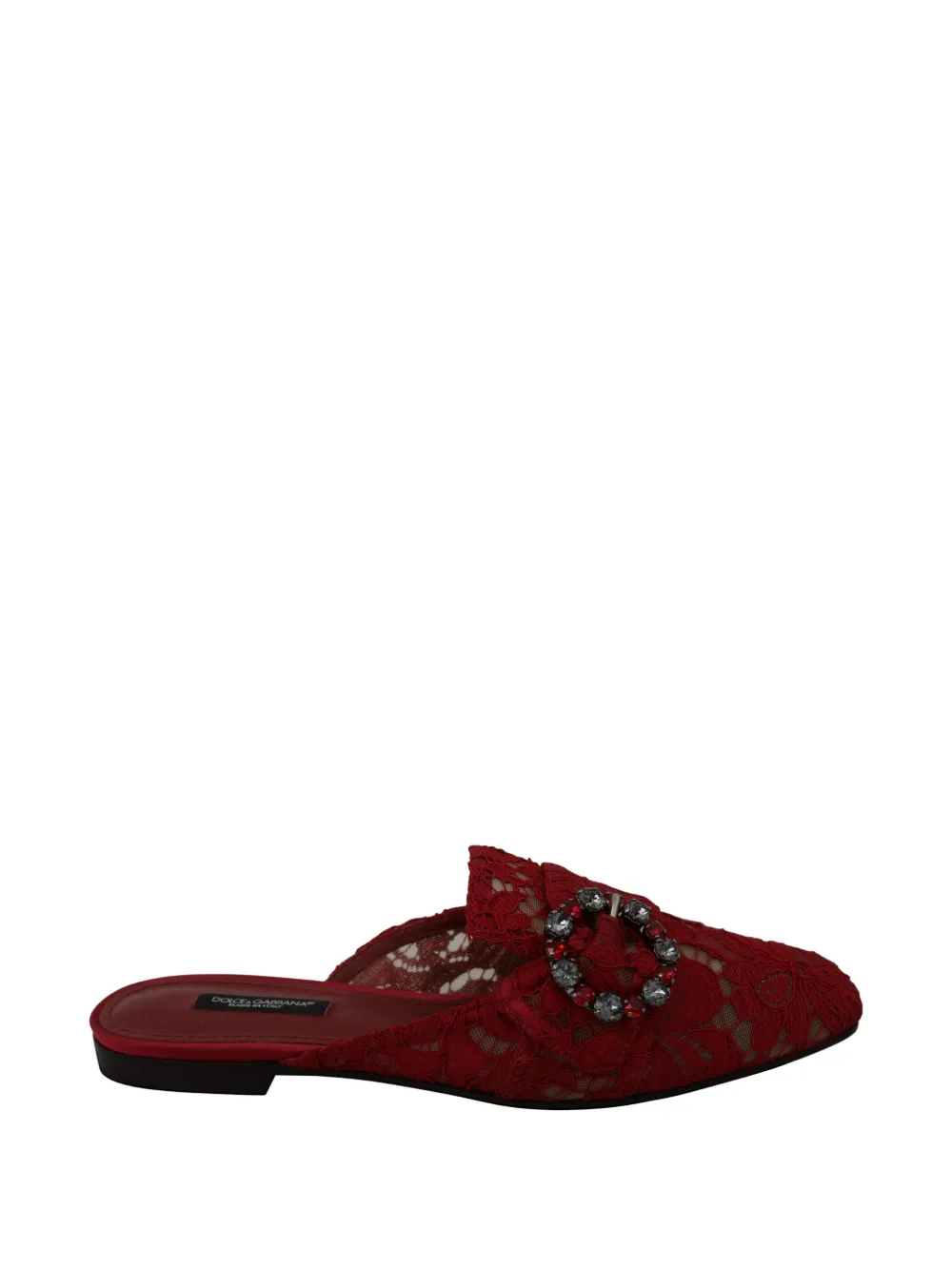 Dolce & Gabbana crystal-embellished lace sandals · 35