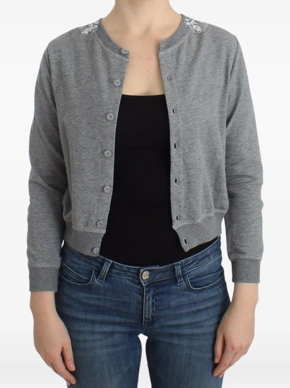 Ermanno Scervino Cardigan con ricamo - Grigio